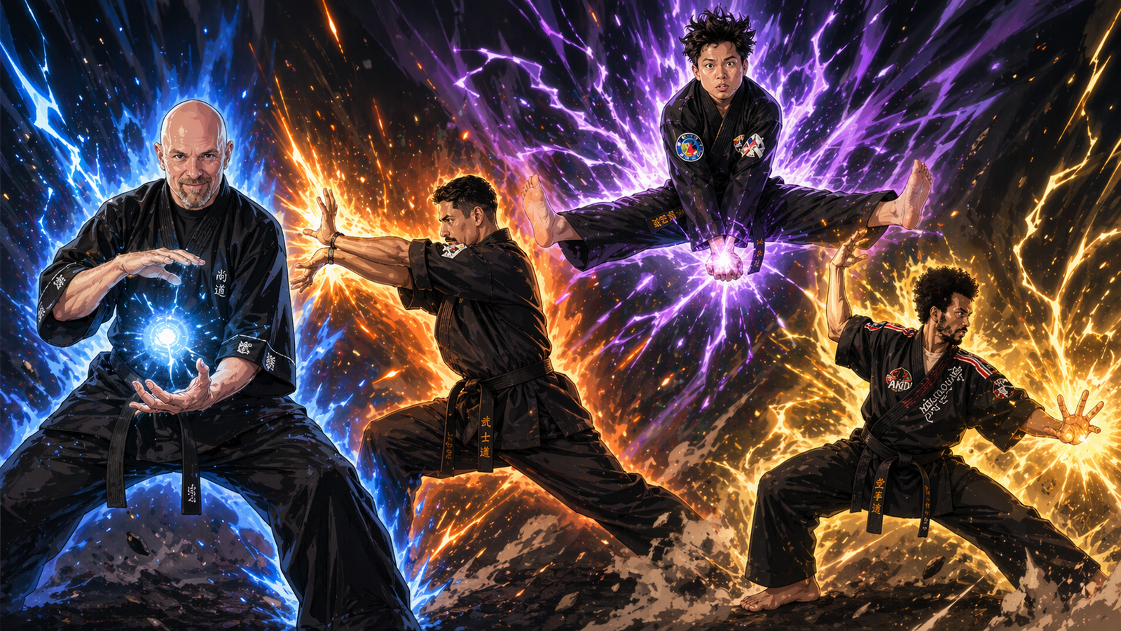 Multi-student action composite poster